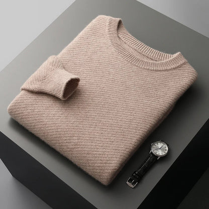 Warm Woolen Crew Neck Sweater for Men