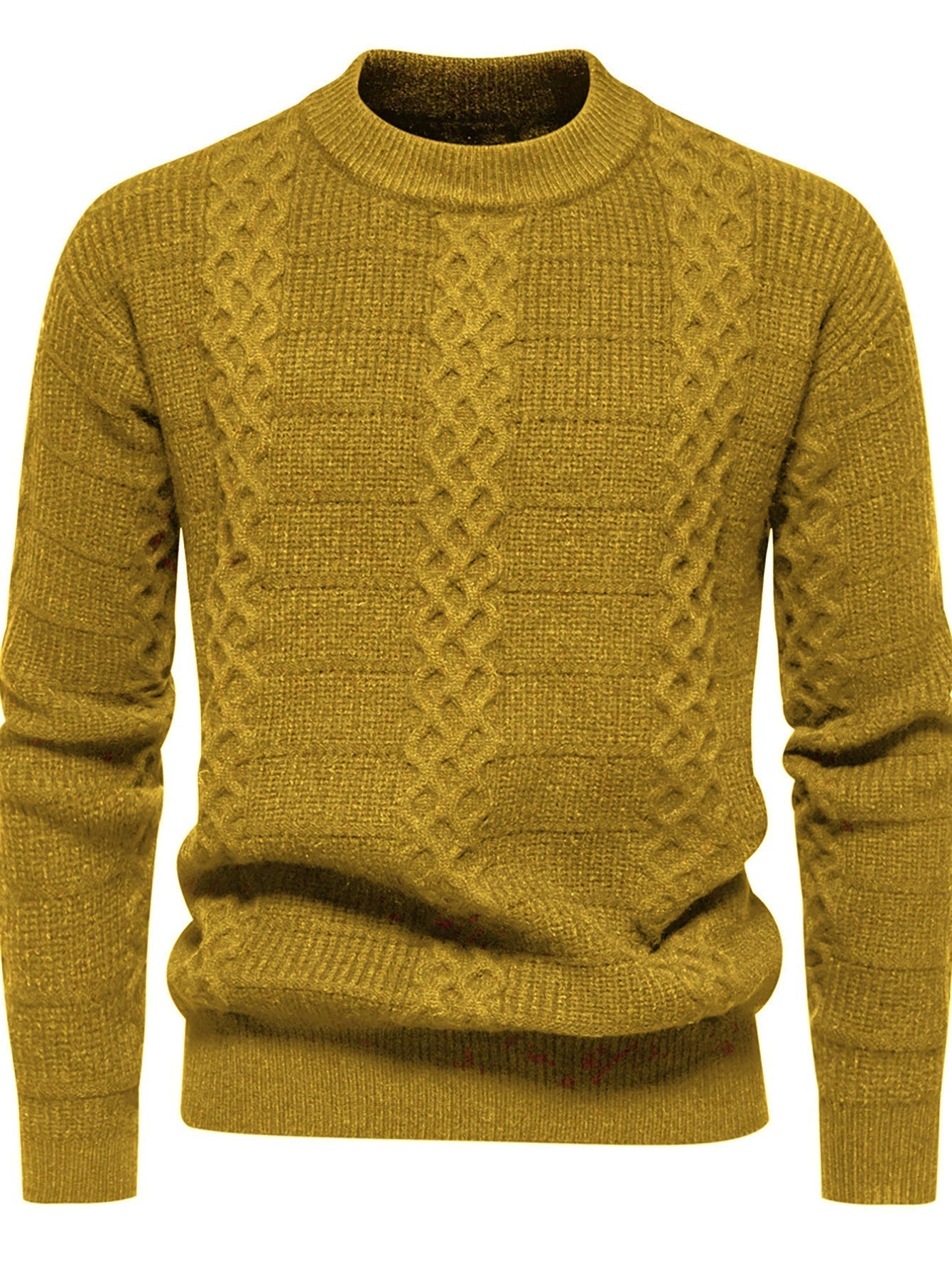 Warm Crew Neck Knitted Sweater for Men