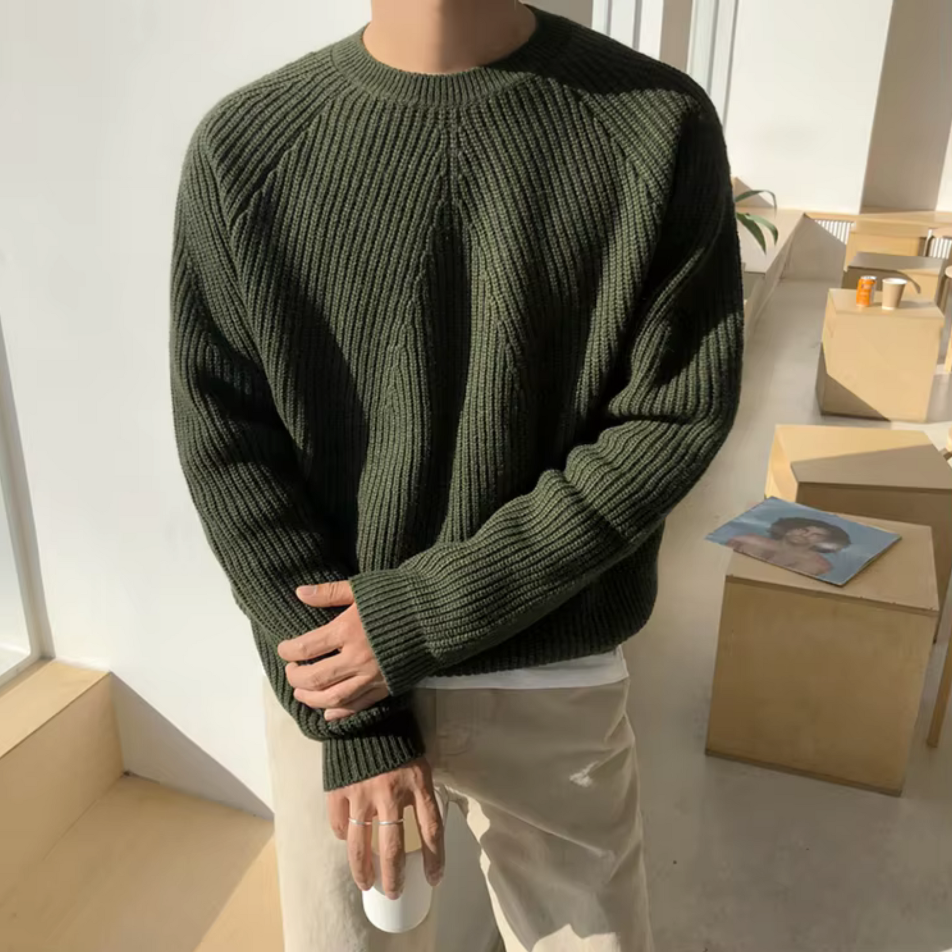 Casual Fit Soft Cotton Sweater Men - OutfitLondon