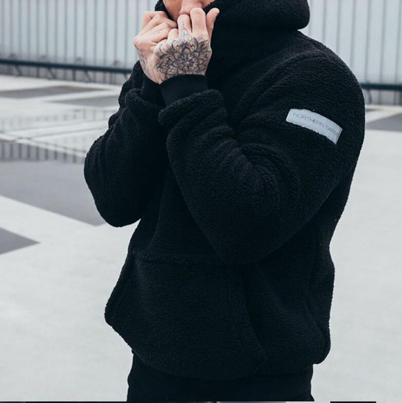 Cozy Fleece Mens Hooded Sweatshirt with Pockets