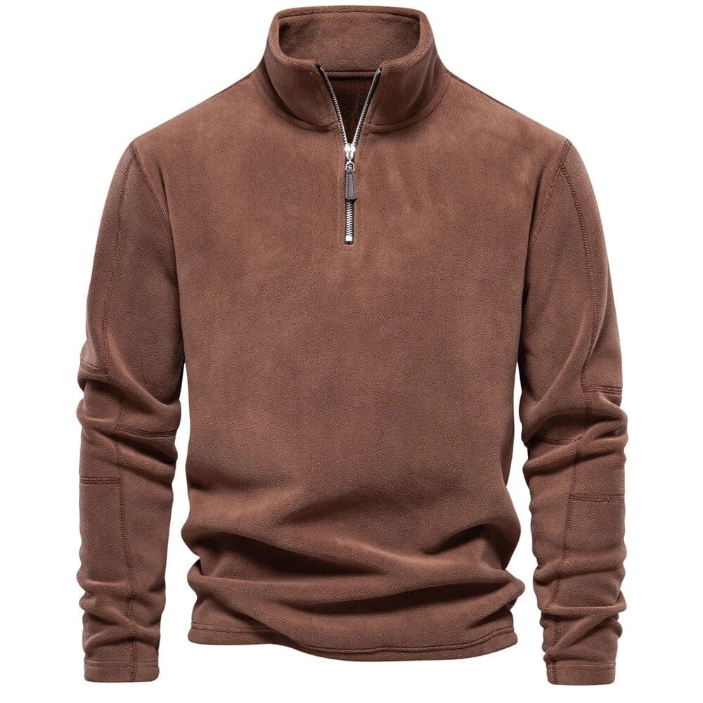 Warm Quarter Zip Fleece Pullover for Men - OutfitLondon