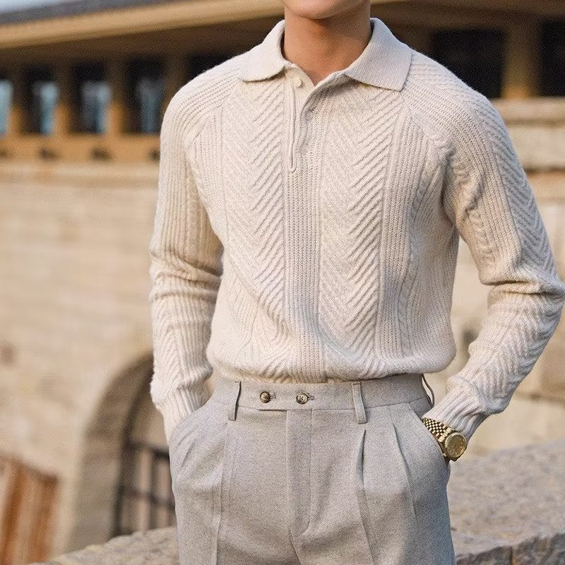 Evan - Classic Fit Crew Neck Sweater for Men - OutfitLondon