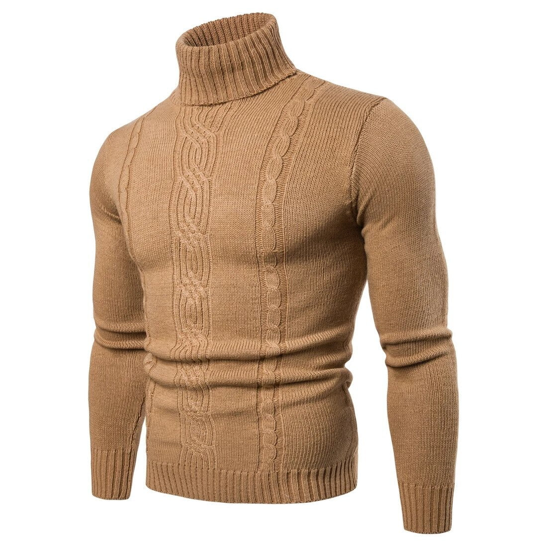 Classic Fit Crew Neck Cable Knit Sweater for Men - OutfitLondon