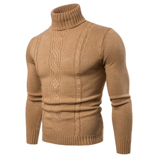 Classic Fit Crew Neck Cable Knit Sweater for Men - OutfitLondon