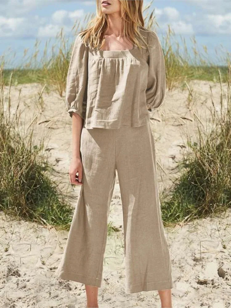 Comfortable Linen Pantsuit for Ladies - OutfitLondon