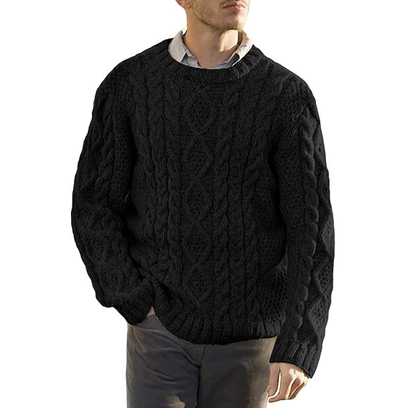 Big Cable Knit Crew Neck Sweater Men