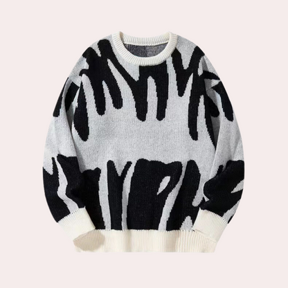 Large Knit Sweater Unique Pattern for Men