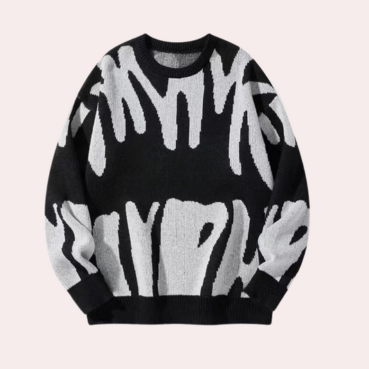 Large Knit Sweater Unique Pattern for Men - OutfitLondon