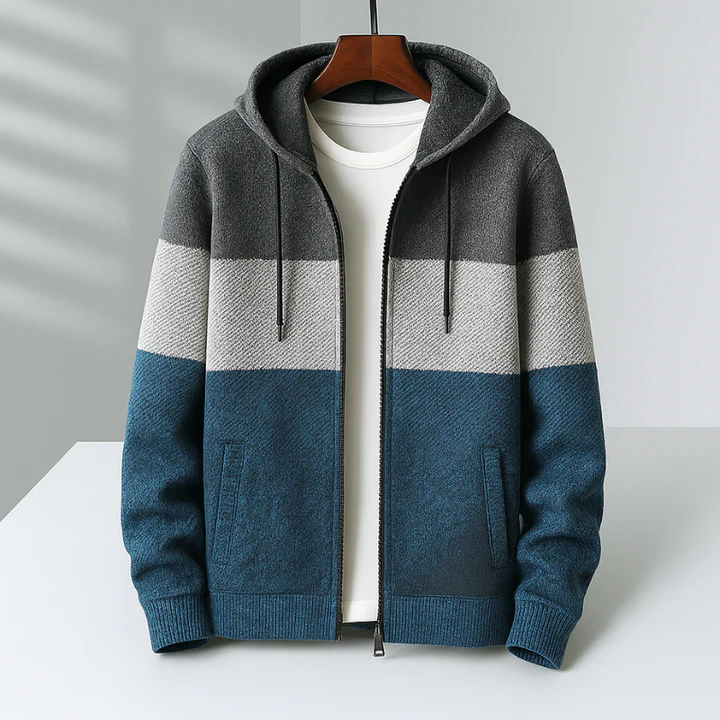 Men's Zip Hoodie Fleece Lined Black