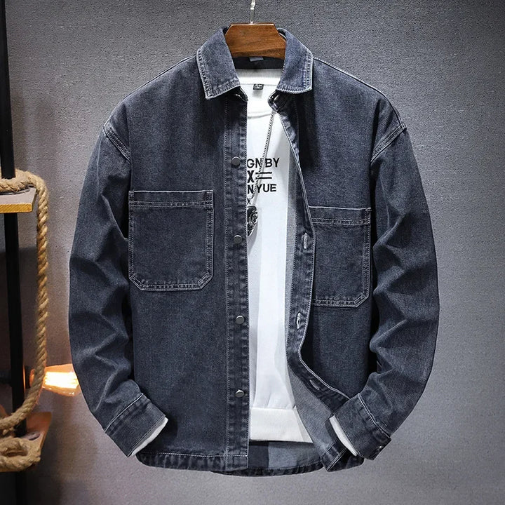 Men's Midweight Denim Jacket Structured Fit Blue