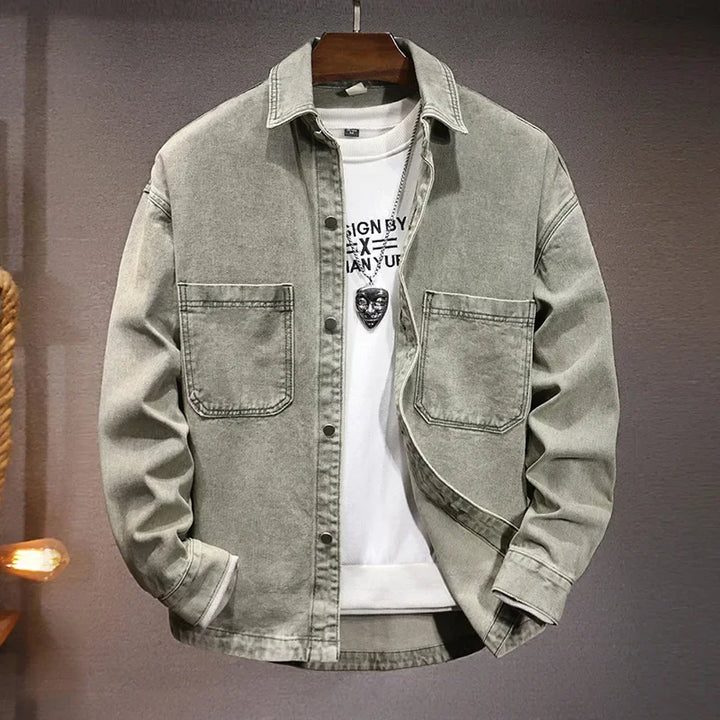 Men's Midweight Denim Jacket Structured Fit Blue