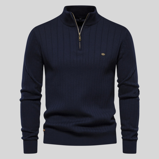 Men's Cozy Thermal Quarter Zip Sweater - OutfitLondon