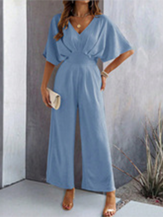 Relaxed Fit Wide Leg Jumpsuit for Ladies - OutfitLondon