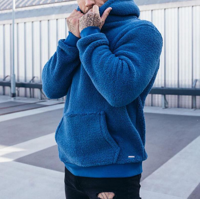 Cozy Fleece Mens Hooded Sweatshirt with Pockets