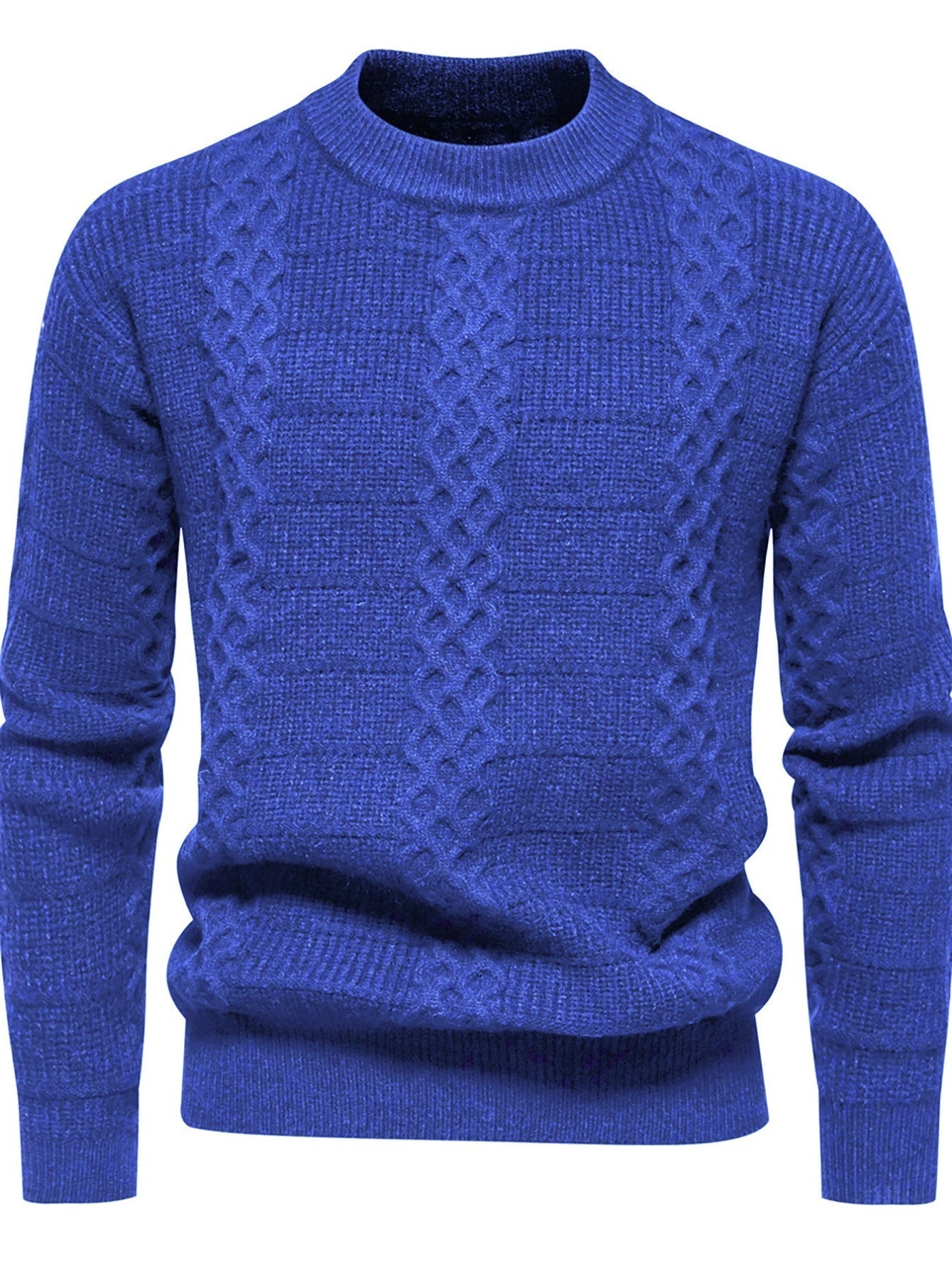 Warm Crew Neck Knitted Sweater for Men - OutfitLondon