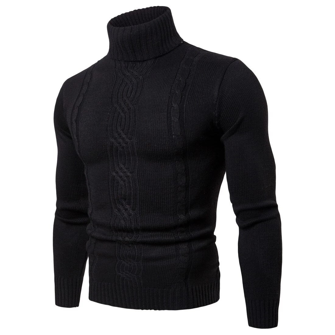 Classic Fit Crew Neck Cable Knit Sweater for Men