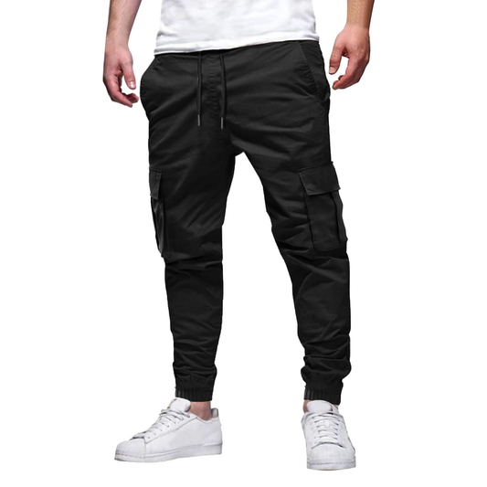 Men's Slim Fit Stretch Cotton Trousers - OutfitLondon