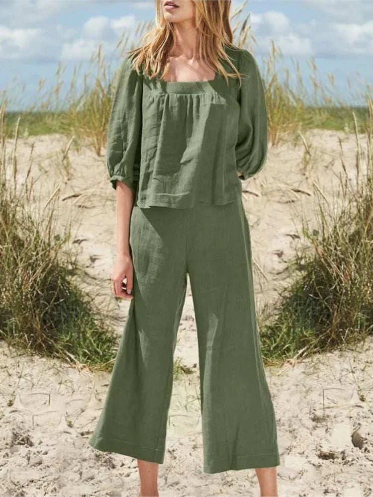 Comfortable Linen Pantsuit for Ladies