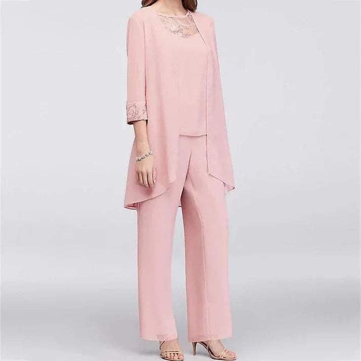 Comfortable Floral Blouse and Loose Pant Suit - OutfitLondon