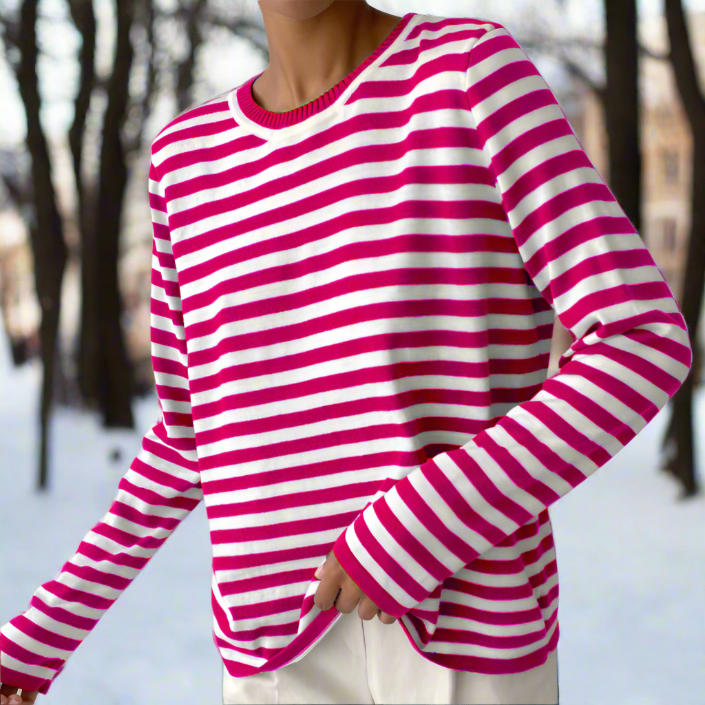 Timeless Vertical Striped Ladies T Shirt