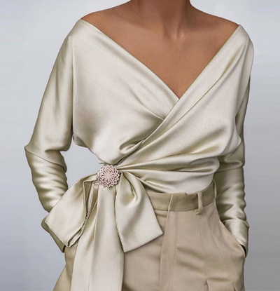 Breathable Ladies Silk Blouse