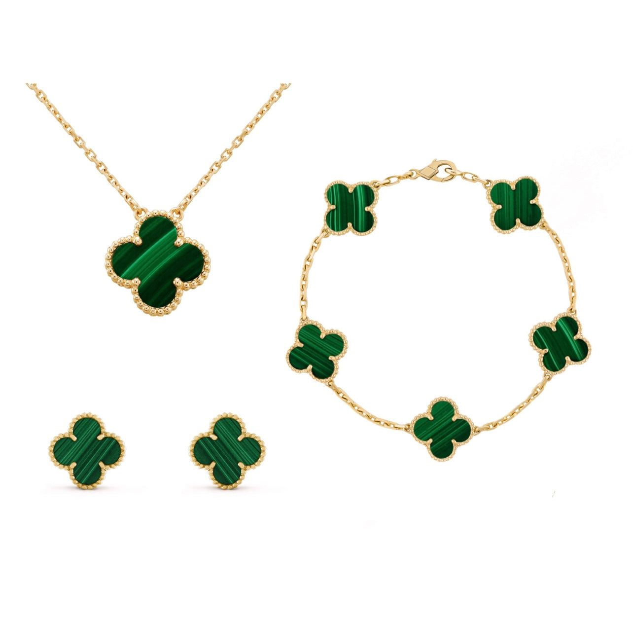 Beautiful Flower 3 Piece Necklace Earrings Set