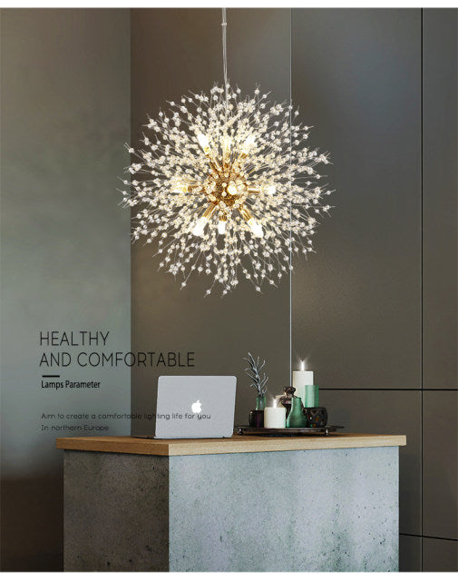 Elegant Crystal Flower Hanging Light Fixture