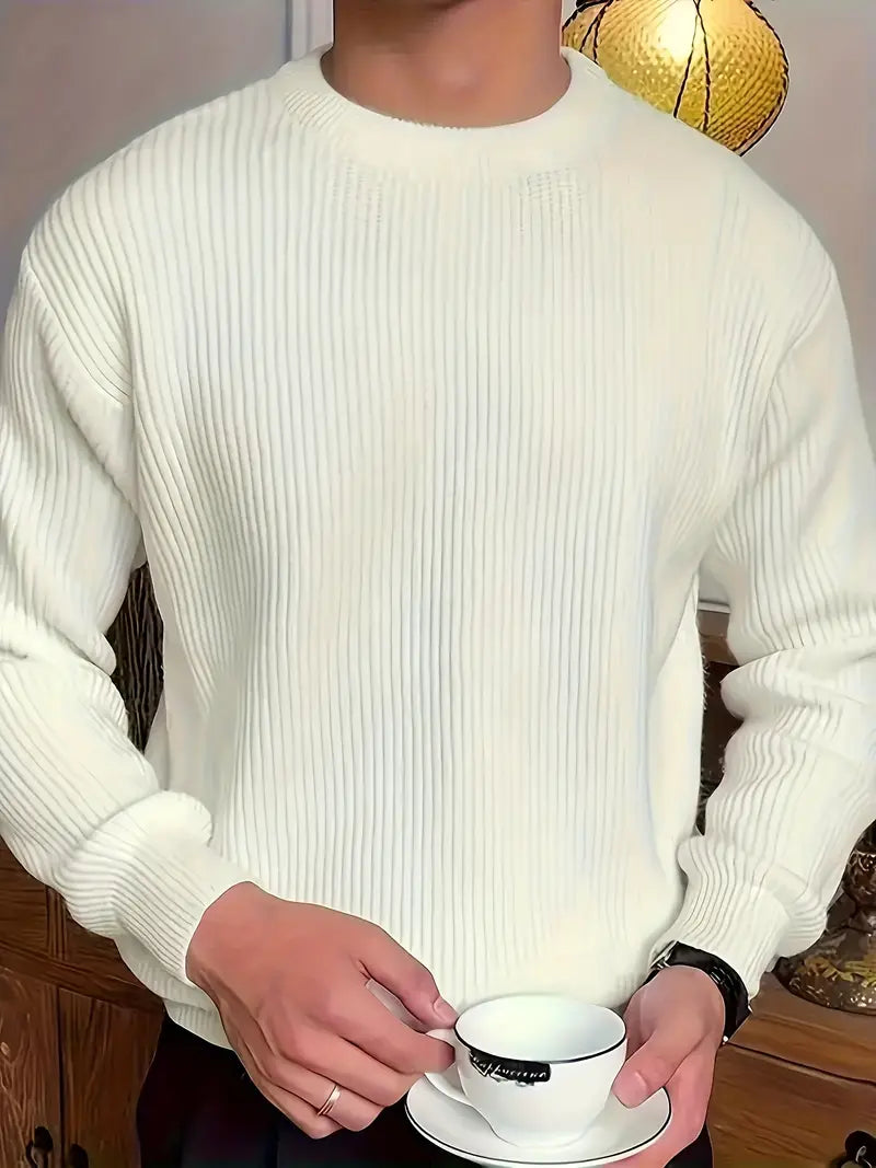 Casual Fit Crew Neck Sweater for Men