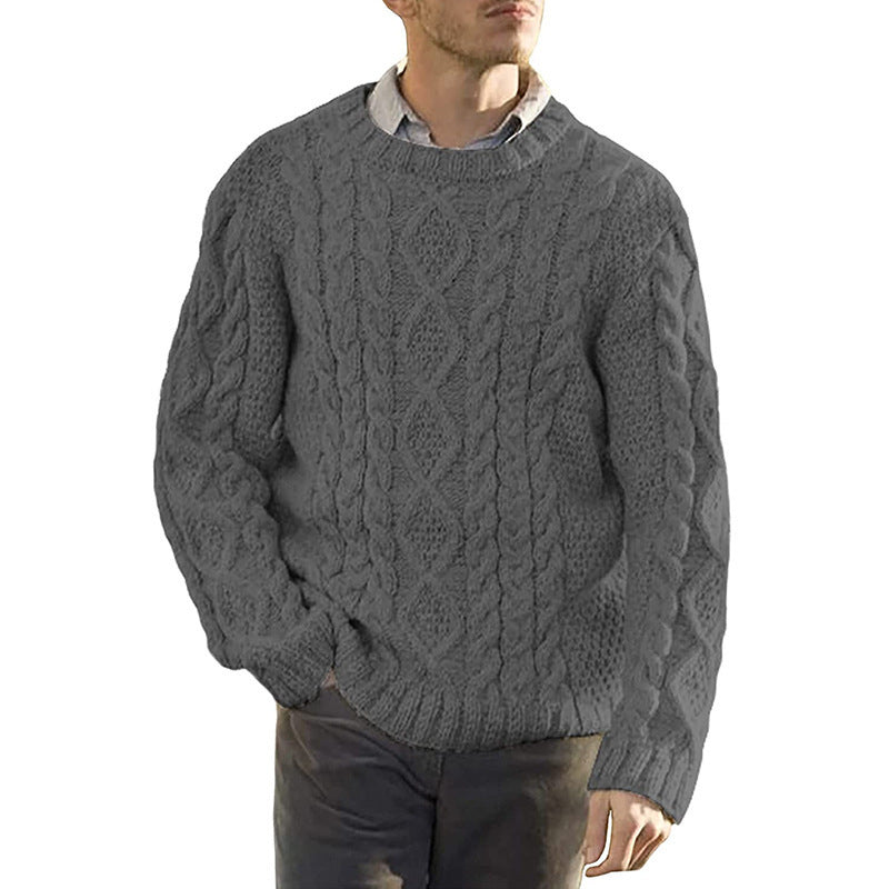 Big Cable Knit Crew Neck Sweater Men