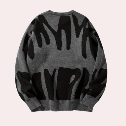 Large Knit Sweater Unique Pattern for Men