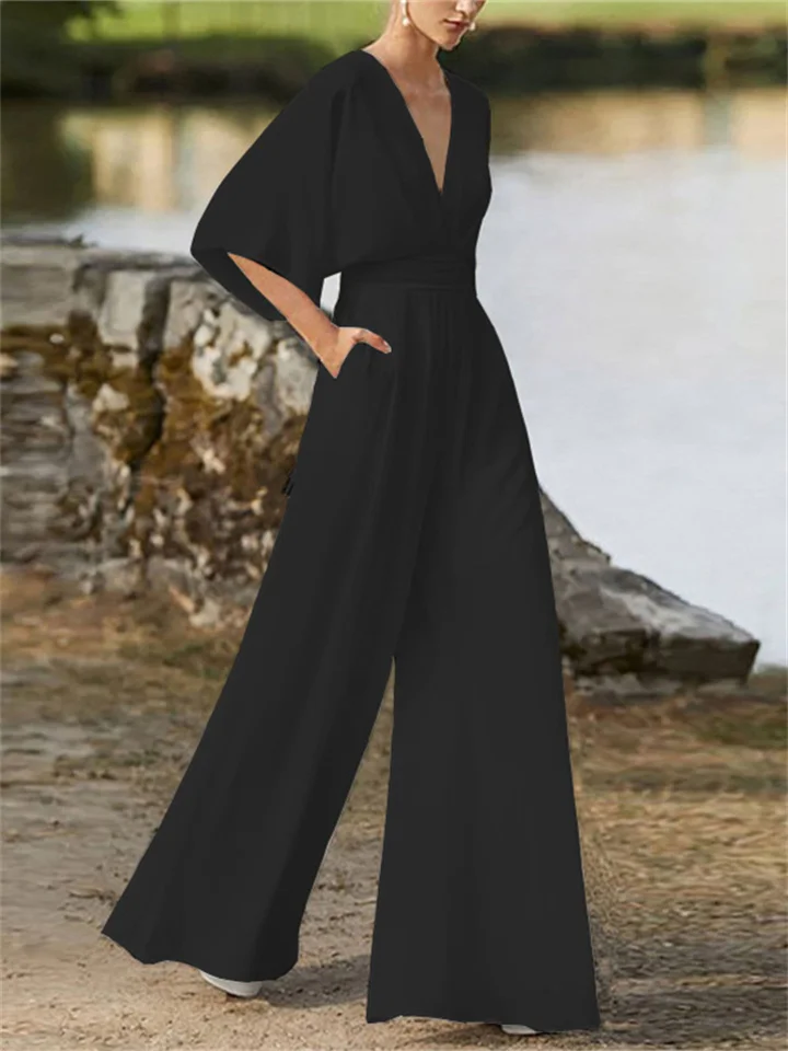 Women's Elegant V Neck Summer Romper