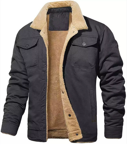 Men's Insulated Bomber Jacket with Fleece Collar