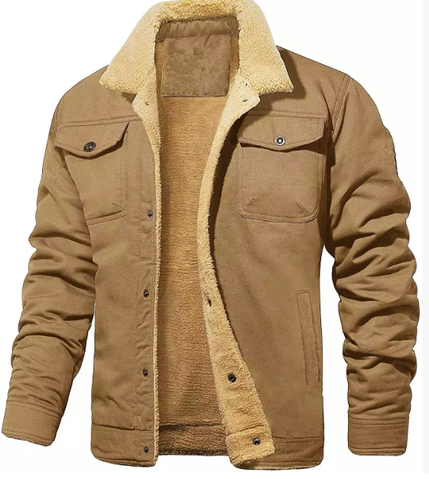 Men's Insulated Bomber Jacket with Fleece Collar - OutfitLondon