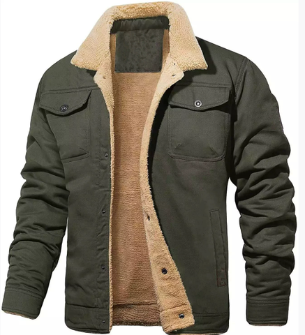 Men's Insulated Bomber Jacket with Fleece Collar
