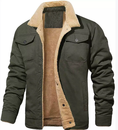 Men's Insulated Bomber Jacket with Fleece Collar
