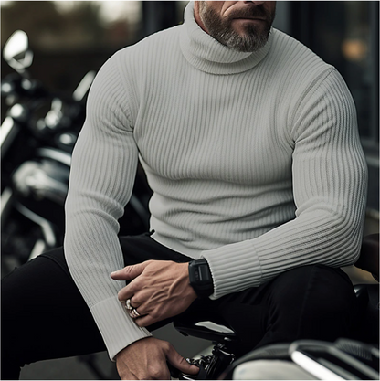 Comfortable Fit Ribbed Knit Sweater