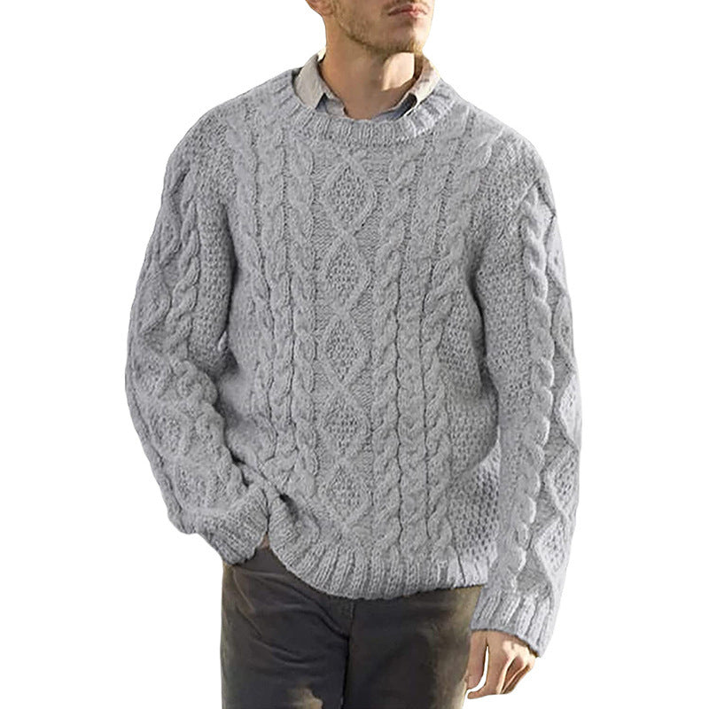Big Cable Knit Crew Neck Sweater Men