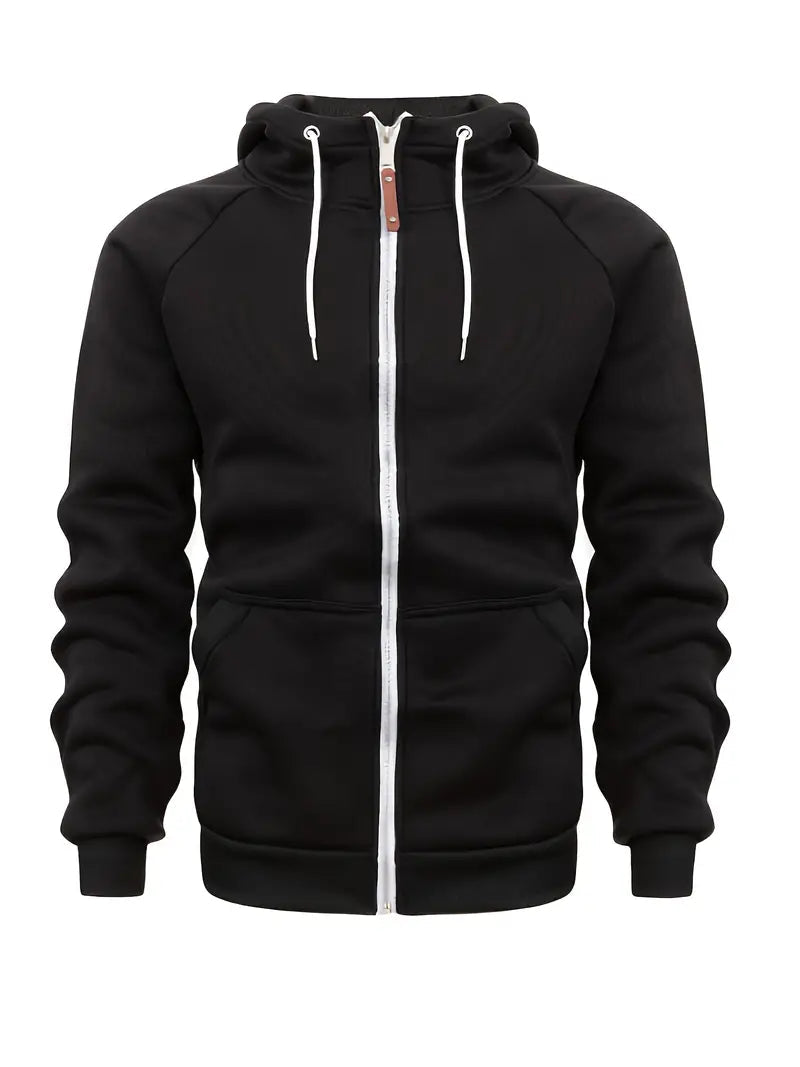 Relaxed Fit Mens Full Zip Hooded Jacket - OutfitLondon