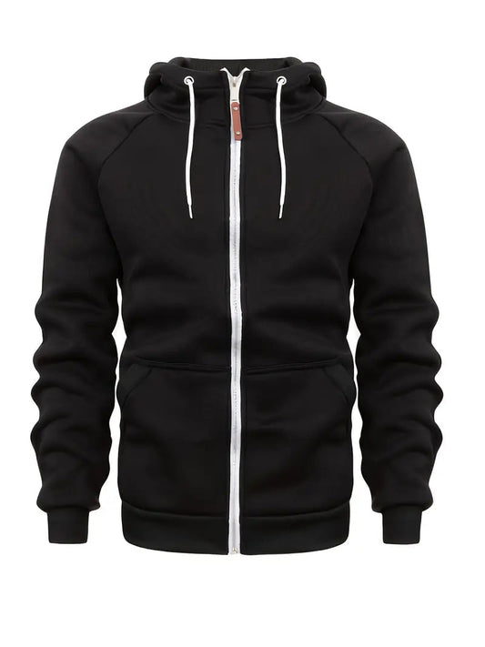 Relaxed Fit Mens Full Zip Hooded Jacket - OutfitLondon