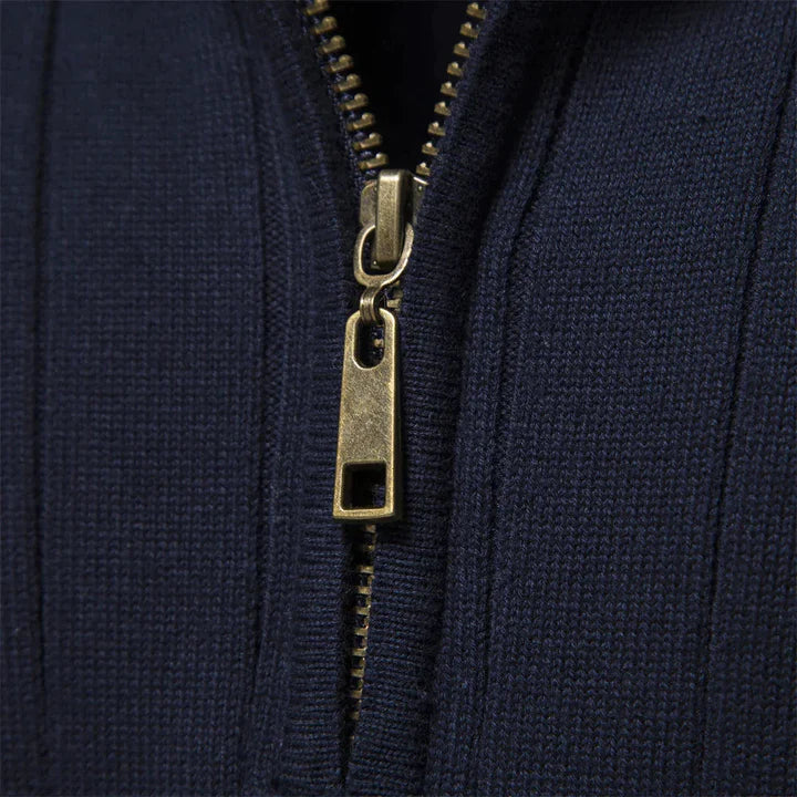 Classic Quarter Zip Men's Knitted Sweater
