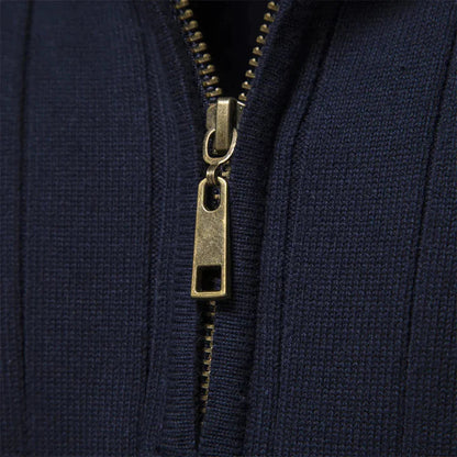 Classic Quarter Zip Men's Knitted Sweater