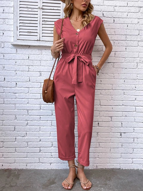 Relaxed Fit Women's Summer V-Neck Romper