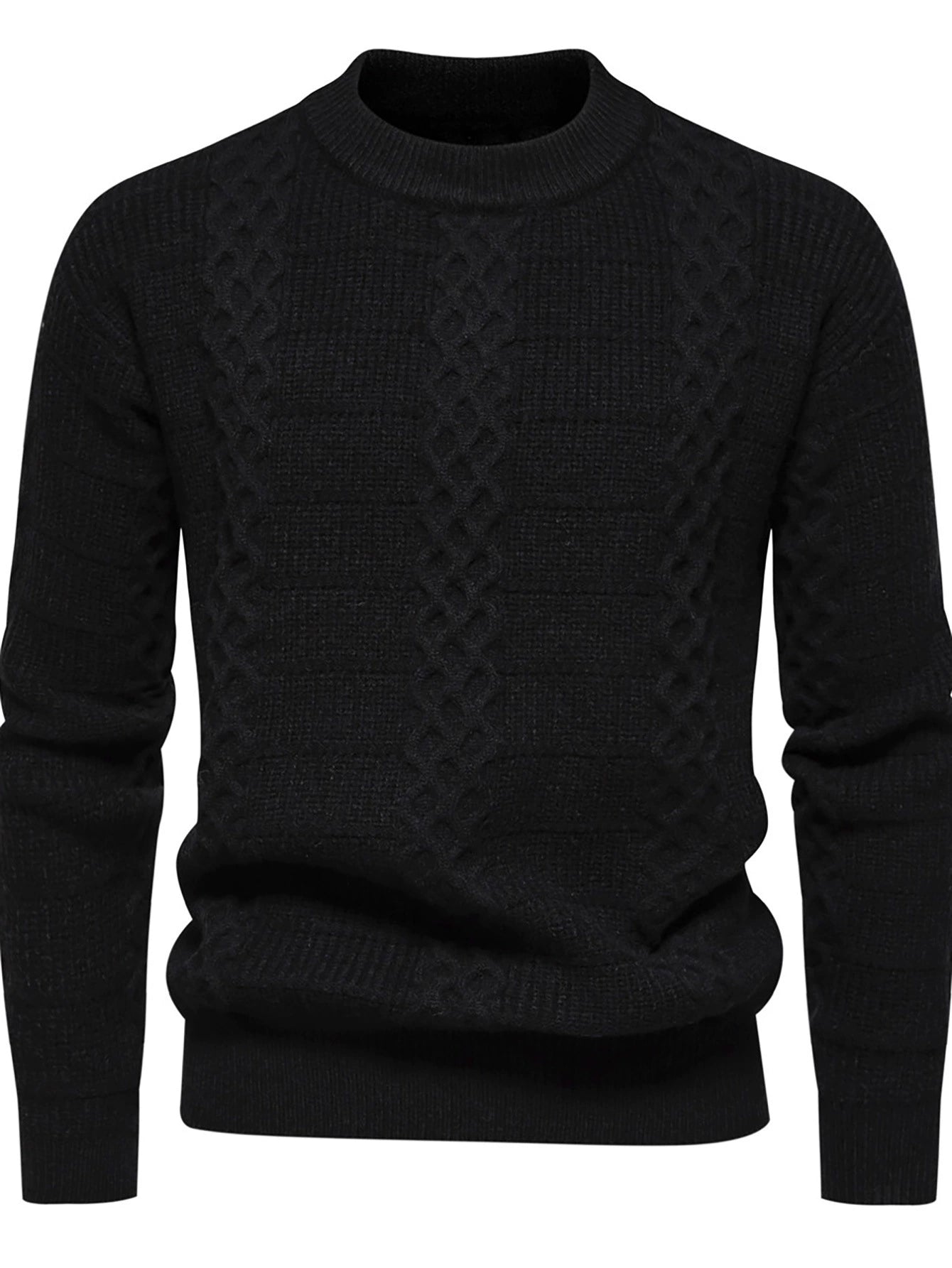 Warm Crew Neck Knitted Sweater for Men