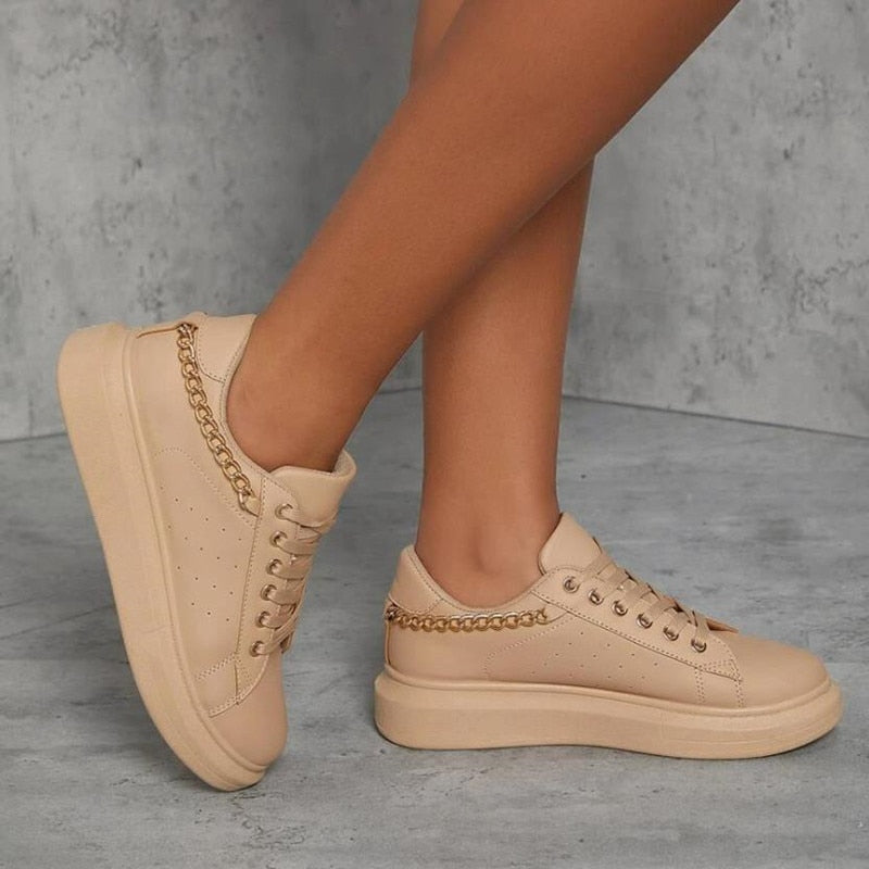 Stylish Ladies Low Top Shoes with Metallic Accents