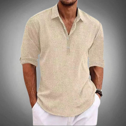 Polo Classico in Lino Leggero e Fresco, Manica Corta