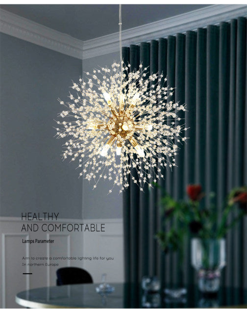 Elegant Crystal Flower Hanging Light Fixture