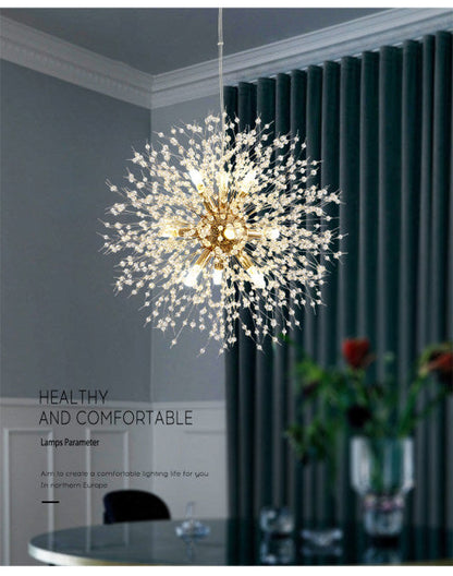 Elegant Crystal Flower Hanging Light Fixture