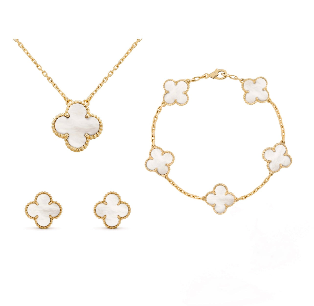 Luxury Flower Gemstone Necklace Set - OutfitLondon