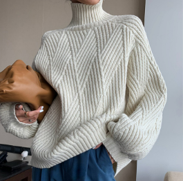 Warm Ladies Cozy Cashmere Crew Neck Sweater - OutfitLondon