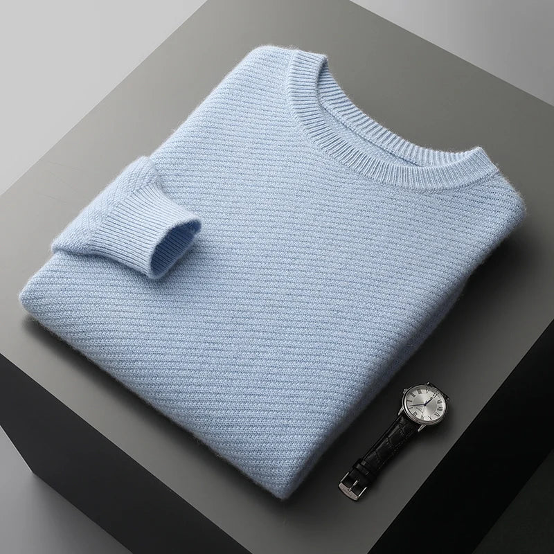 Warm Woolen Crew Neck Sweater for Men